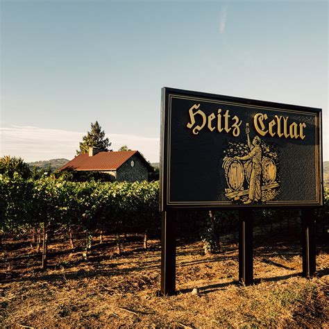 Heitz Cellar sign beside the vineyards in Napa Valley