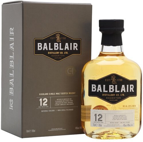 Balblair Highland Single Malt Scotch Whisky 12 Year Bottle