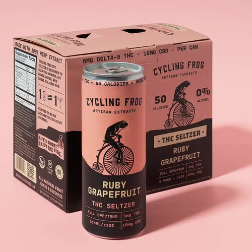 Cycling Frog THC CBD Seltzer Ruby Grapefruit
