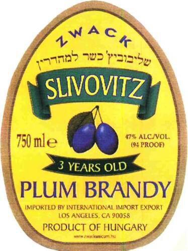 Hungarian 3yr Old Slivovitz Plum Brandy