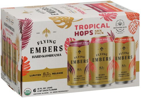 Flying Embers Tropical Hops Hard Kombucha Variety Pack