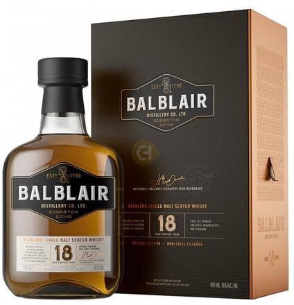 BALBLAIR SINGLE MALT SCOTCH 18 YR 92 Proof